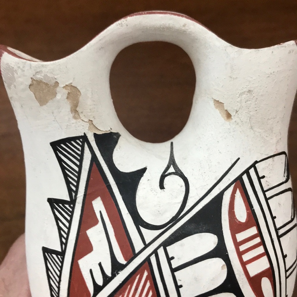 Native American Style Painted Wedding Vase - Picture 5 of 5